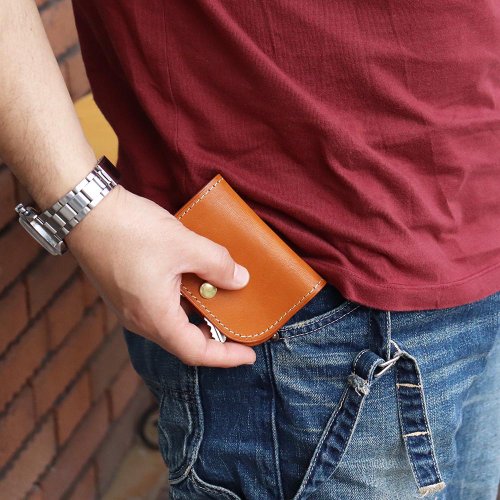 レザーキーケース 二つ折り 栃木レザー4色展開 - ショップ freaks&co