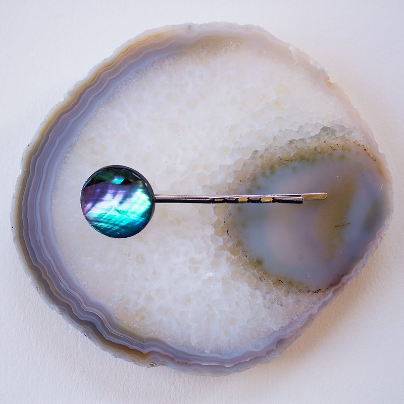 pearl opal bobbypin (black) - ヘアアクセサリー - その他の素材 ブラック
