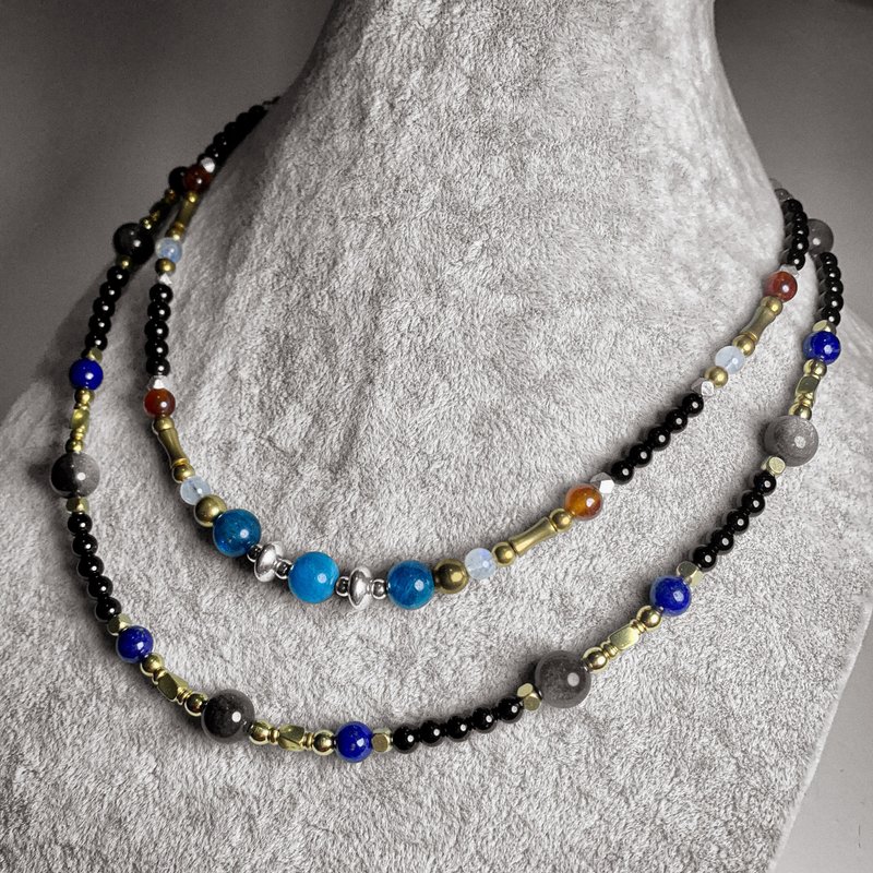 Spring Sensation Semi- Gemstone Necklace in Bronze and Silver - สร้อยคอ - เครื่องประดับพลอย 