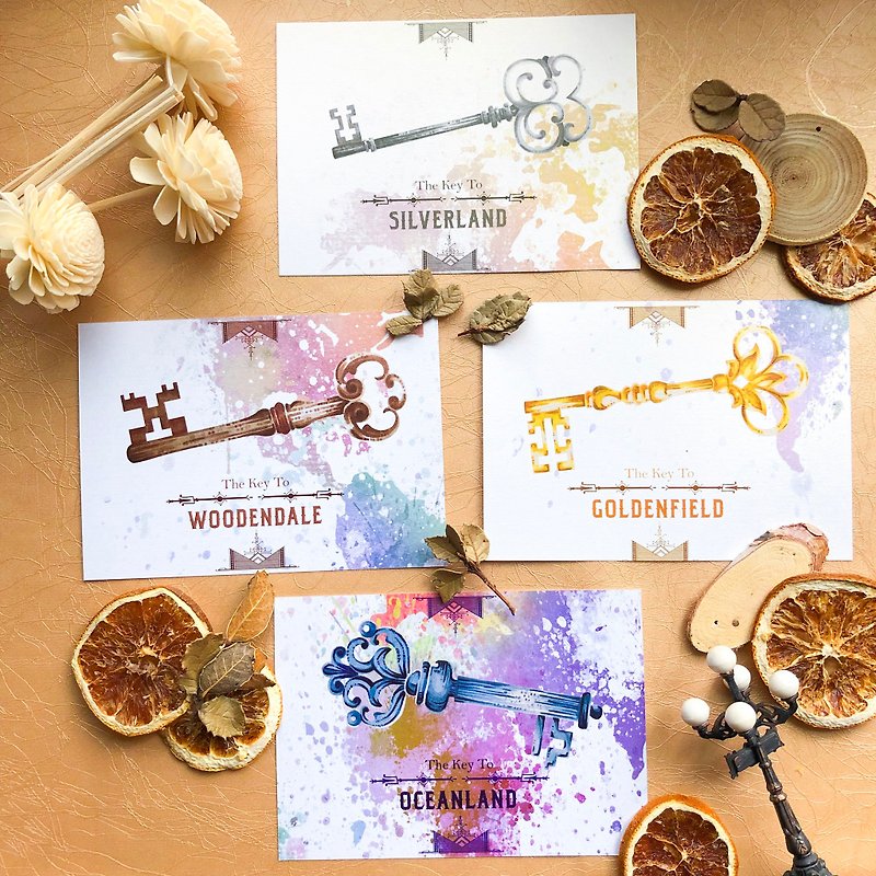 Lost Keys to Wonderland postcard set - Cards & Postcards - Paper White