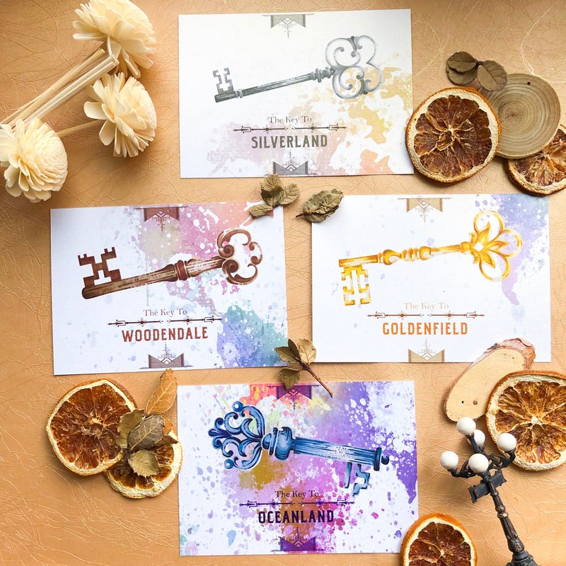 Lost Keys to Wonderland postcard set - Cards & Postcards - Paper White