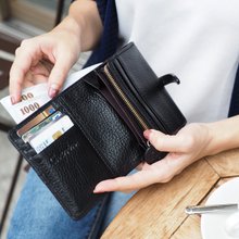 Charlotte (Black) : Mini wallet, Leather wallet, Black wallet, folded wallet