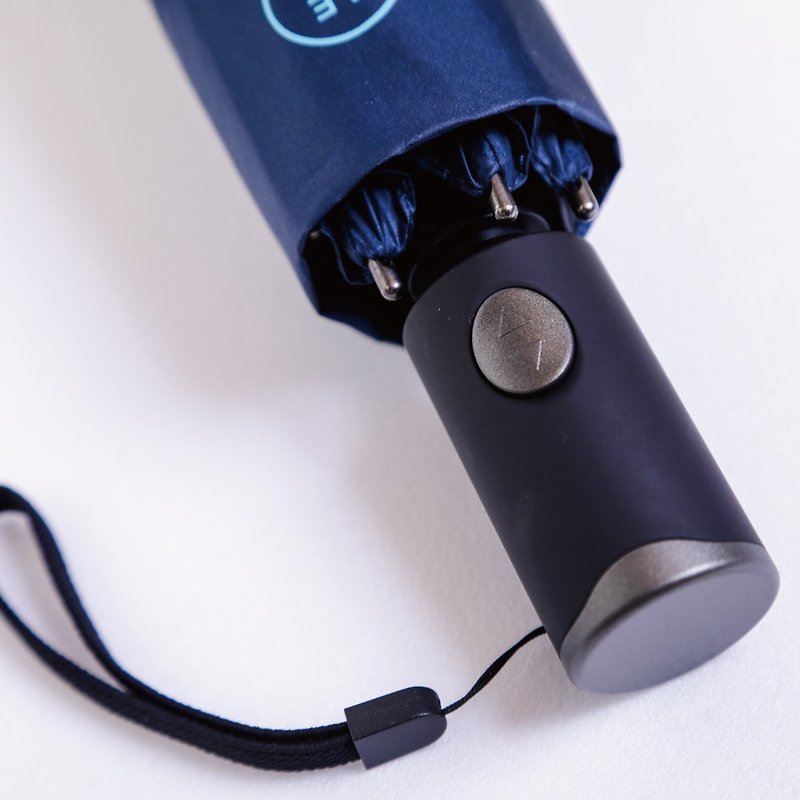MEMO安全不回彈三折黑膠自動傘/內層印數學(深海藍) - 雨傘/雨衣 - 聚酯纖維 藍色