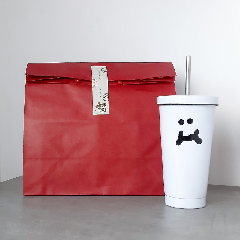 【New Year's Lucky Bag】 Stainless Steel Straw Cup Warming Set - Vacuum Flasks - Stainless Steel Multicolor