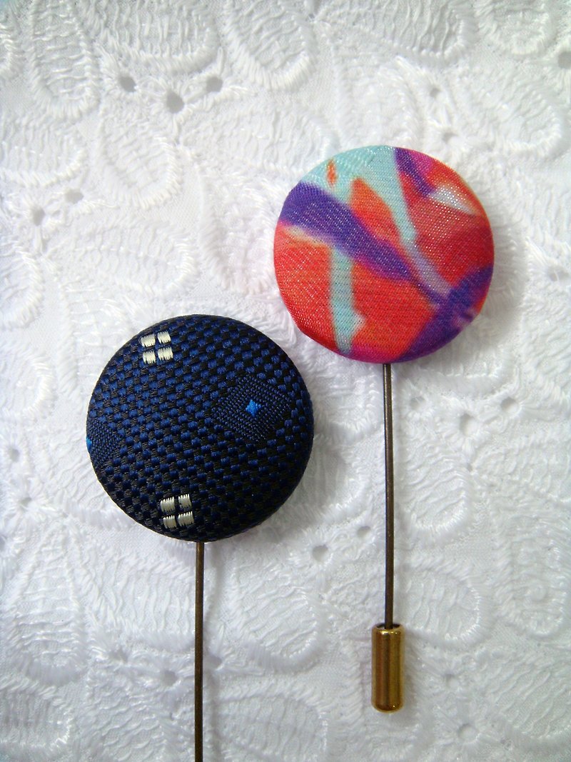 [StUdio] - Fabric sample series pin _17 - Brooches - Cotton & Hemp Multicolor