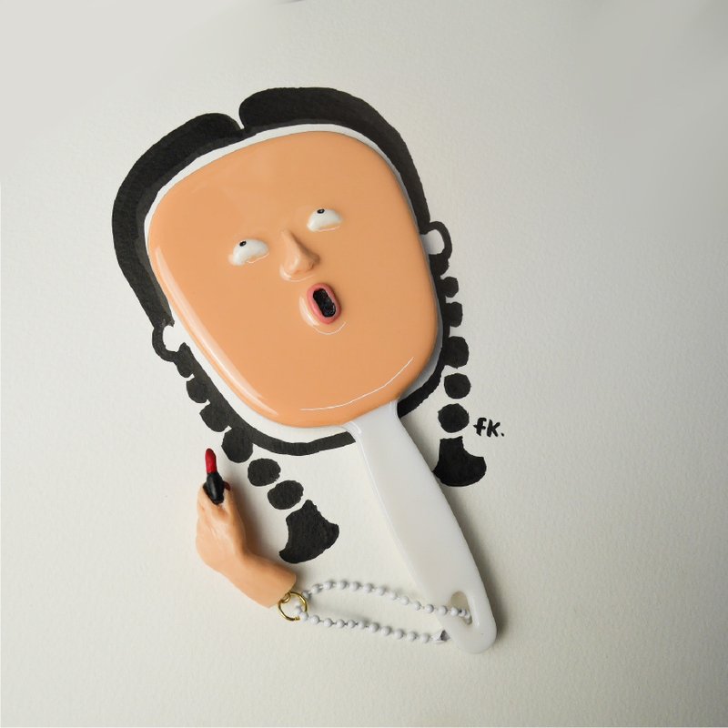 MINI MIRROR SMALL FACE - 彩妝刷具/鏡子/梳子 - 塑膠 藍色