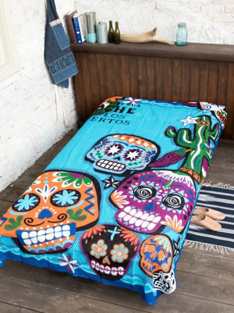 Pre-order. Lovely Mexican skeleton fabric カ ラ ベ ラ .3 color. ISAP8158 - Items for Display - Cotton & Hemp 