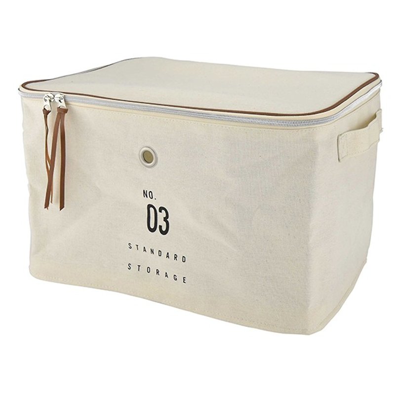 Basic Number- Large storage bag (rice white) - กล่องเก็บของ - ผ้าฝ้าย/ผ้าลินิน ขาว