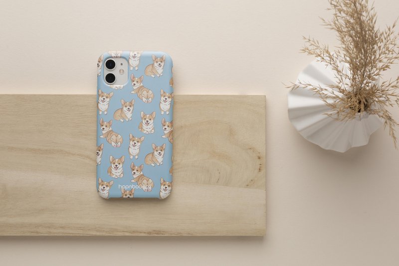 柯基犬 哥基 防摔手機殼 (支援全系列 iPhone) - 手機殼/手機套 - 塑膠 藍色