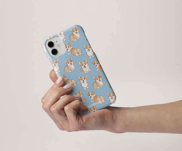 Bau Bau Corgi Phone Case in Light Blue iPhone 11 pro max se2 xs