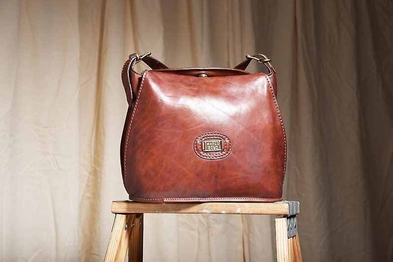 Vintage MARCO POLO antique bag vintage - Messenger Bags & Sling Bags - Genuine Leather Brown