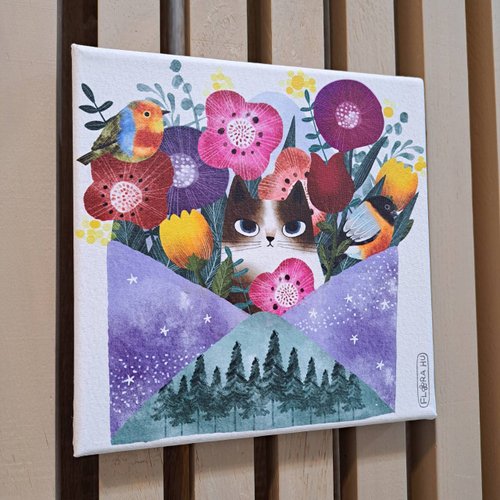 印樂網圓夢館 【Flora原創設計】一封思念 | 20×20CM 無框畫