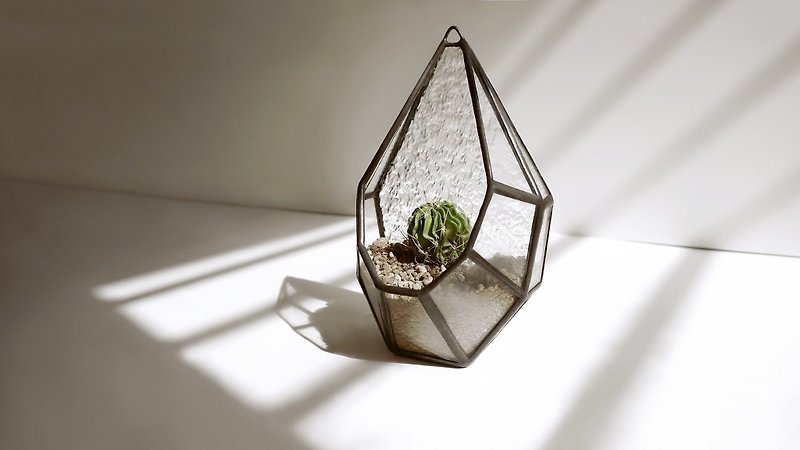 Small sun terrace-S flower room succulent plant candlestick hanging decoration glass inlaid - Plants - Glass Transparent