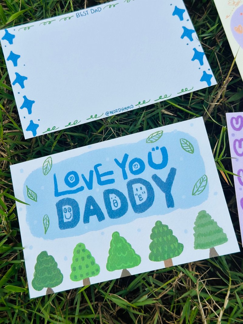 Handwritten postcard #爱 Dad Happy Father’s Day - การ์ด/โปสการ์ด - กระดาษ 