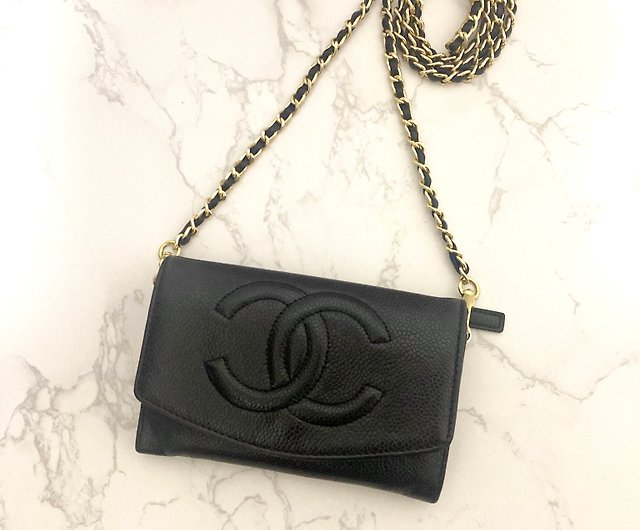 With dust bag] Second-hand Chanel black caviar leather WOC long wallet  handbag with side oblique back - Shop LA LUNE Vintage: Antiques from Japan  Messenger Bags & Sling Bags - Pinkoi
