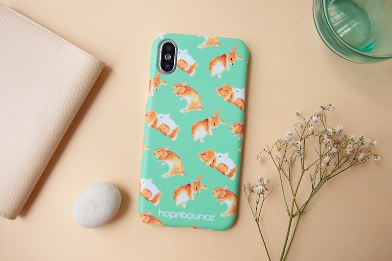 Toffee Rabbit Phone Case in Light Green iPhone 11 pro max se2 xs samsung - Phone Cases - Plastic Green