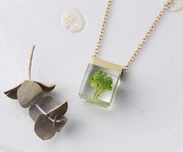 Broccoli Necklace 14kgf Vegetables Dried Flowers Resin Japanese Design Shop Michicusa Necklaces Pinkoi