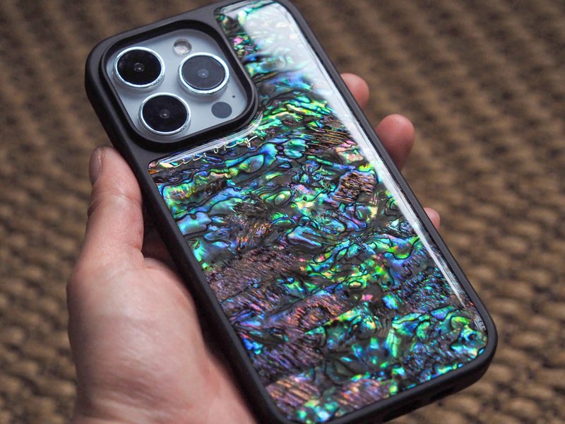 優雅鮑魚貝殼手機殼 獨特金色設計師款 iPhone 殼 禮物 - 手機殼/手機套 - 貝殼 金色