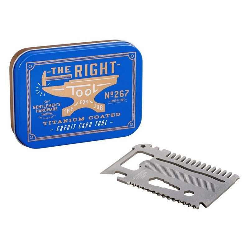 【Gentlemen's Hardware】卡片式多用途工具組-鈦金屬 - 露營用品 - 不鏽鋼 銀色
