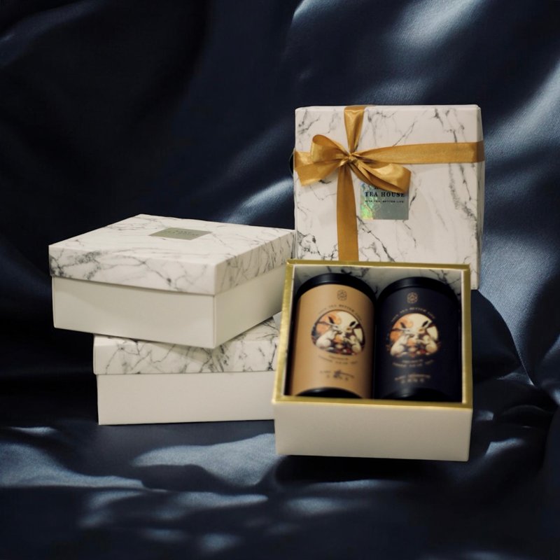 [Ready Stock] [Mid-Autumn Festival Gift Box] CHILL Autumn Night Circle Limited Tea Sasanqua Plum Gift Box Ancient Heshi Tea - Tea - Other Materials Blue