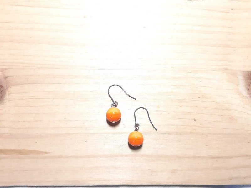 Grapefruit Forest Glass - Sweet Orange - Versatile Glass Earrings Series - Can be used as clip-on - Earrings & Clip-ons - Colored Glass Orange