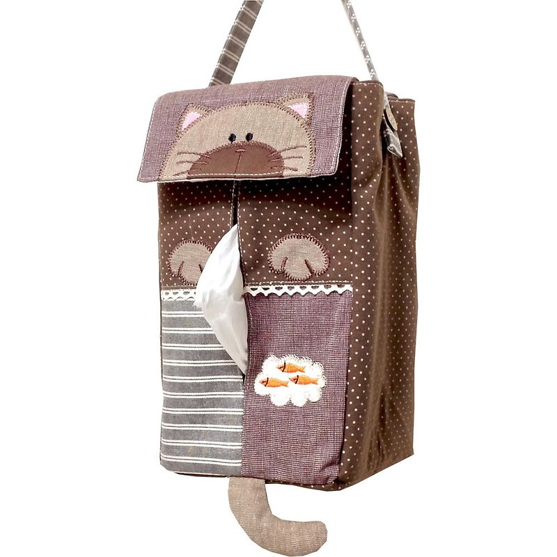 [BEAR BOY] Japanese style cat hanging facial paper cover-coffee - อื่นๆ - วัสดุอื่นๆ 