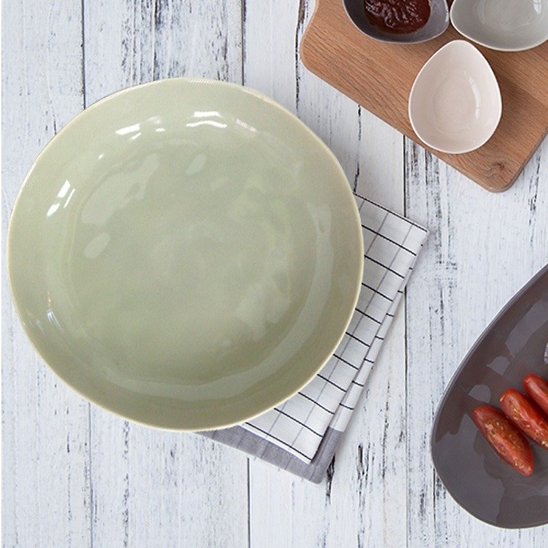 【JOYYE ceramic tableware】 Natural Beginner pinch dark plate - gray - จานเล็ก - เครื่องลายคราม 