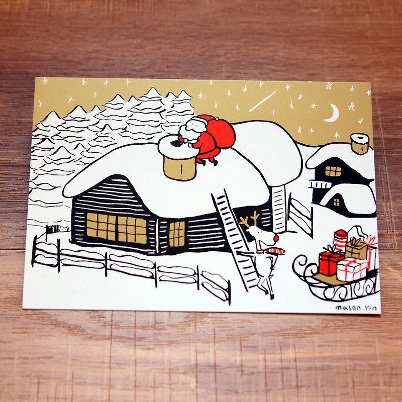 no.1 Santa's Special Delivery- A Very Miju Christmas Gold theme original design - Cards & Postcards - Paper Gold