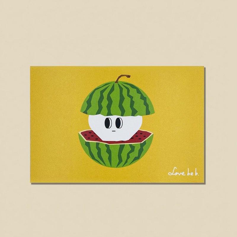 Love in the watermelon/universal card/birthday card/postcard - Cards & Postcards - Paper Green