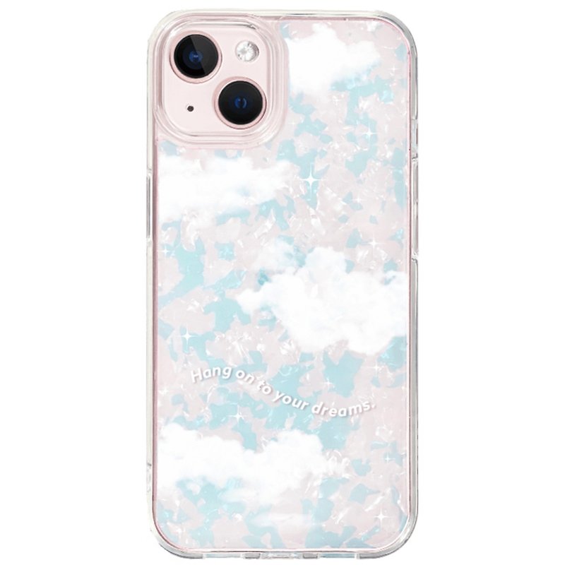 藍色棉花糖 – 白日夢雲朵款 iPhone 14 13 12 pro max 手機殼 - 手機殼/手機套 - 貝殼 藍色