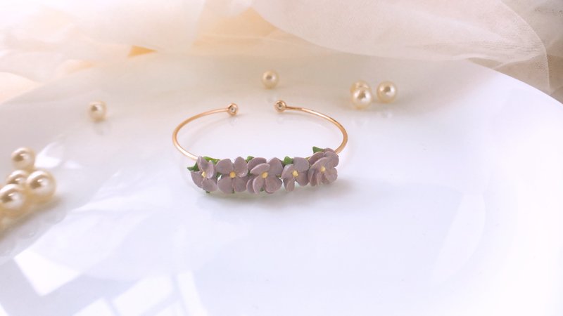 Huayanhuayu* ハンドメイド クレイ シングル ペタル Pingguo フラワー オープン ブレスレット/ブレスレット - ブレスレット - 粘土 
