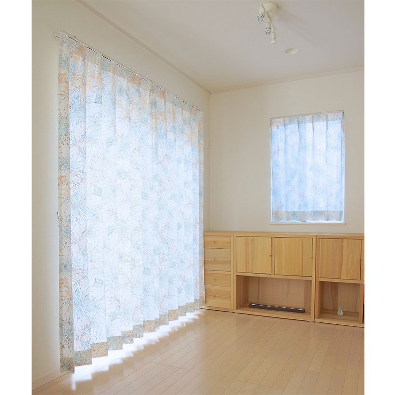 【Custom made】Curtains : Hanabi (Orange) - ม่านและป้ายประตู - ผ้าฝ้าย/ผ้าลินิน สีส้ม