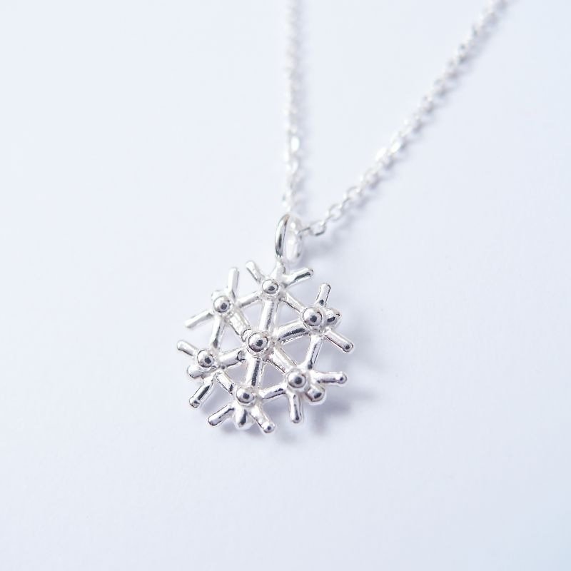 Snowflake C 925 Silver Necklace / snowflake C NK - Necklaces - Other Metals Silver