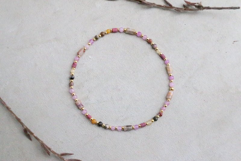 Purple jade coral topaz natural stone bracelet 0598 Good things are coming - Bracelets - Gemstone Purple