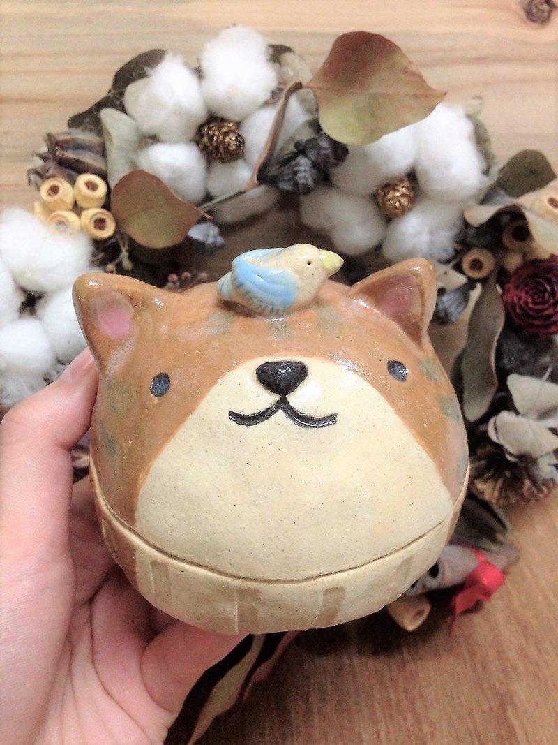 Peekaboo cat treasure box - Pottery & Ceramics - Porcelain Multicolor