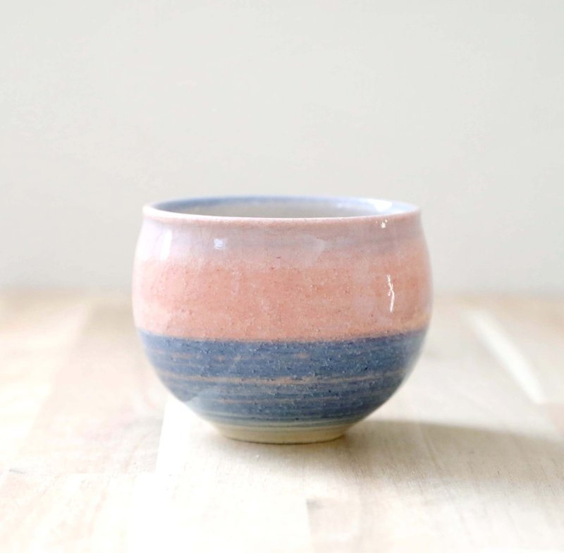 練り上げのお湯のみ 朝焼けの空 ３ - 茶壺/茶杯/茶具 - 陶 粉紅色