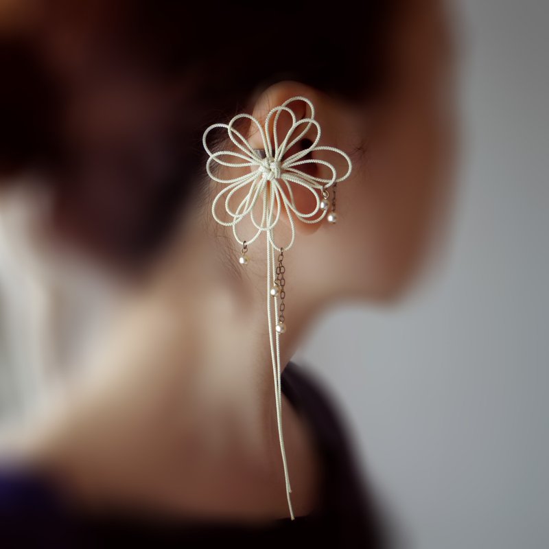 One-sided ear cuff, as if you were here - ต่างหู - เส้นใยสังเคราะห์ ขาว