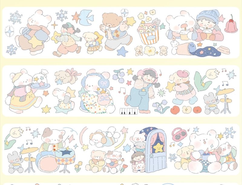 vol.6 [Full of days with light] Cute healing washi tape sticker roll cut film sticker - สติกเกอร์ - กระดาษ หลากหลายสี