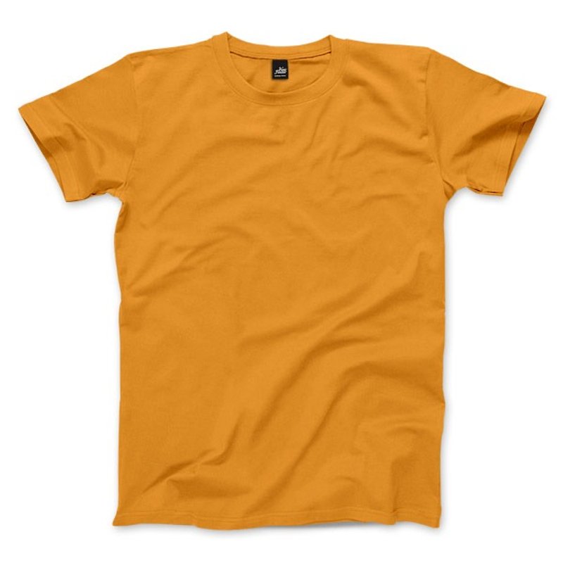 Plain Neutral Short Sleeve T-Shirt - Orange - เสื้อยืดผู้ชาย - ผ้าฝ้าย/ผ้าลินิน 