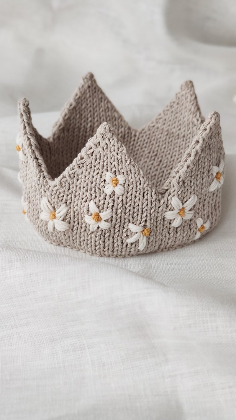 Embroidered Headband - Floral Crown - Baby Girl Crown - 1st Birthday Crown - 髮飾 - 繡線 多色