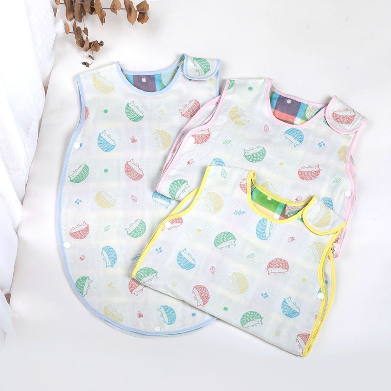 四層紗嬰兒防踢背心l防踢被。保暖透氣。小刺蝟探險森林 - 嬰兒床/床圍/寢具 - 棉．麻 多色