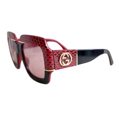 【日本で唯一の販売】 GUCCI 純正 レディース サングラス 蛇革 ケース付 日本で唯一の販売】 GUCCI 純正 レディース サングラス 蛇革