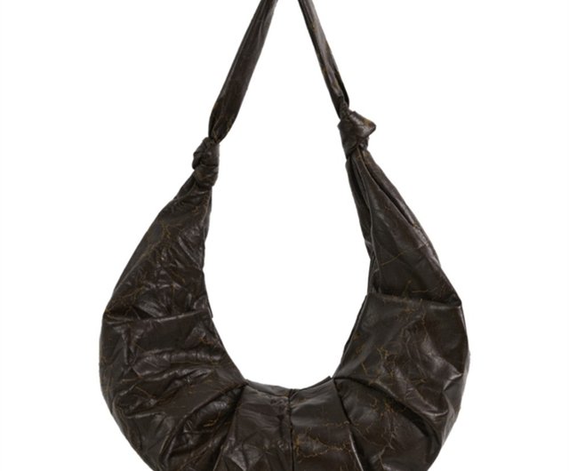 Lava Brown Whiplash Bursting Dumpling Bag Oversize Wrinkled Bag ...