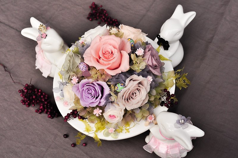 Bunny's Home │American Style centerpiece with preserved flowers - ของวางตกแต่ง - พืช/ดอกไม้ 