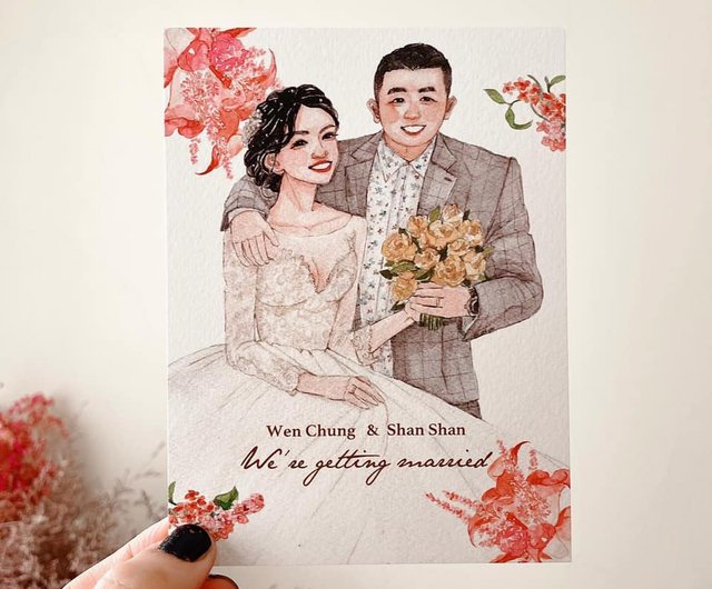 結婚式招待状イラストデザインsuitバッグセット サンキューカード 結婚式招待状 ステッカー テーブルカード ショップ 良心貓罐頭イラストレーションスタジオ 結婚誓約書 Pinkoi