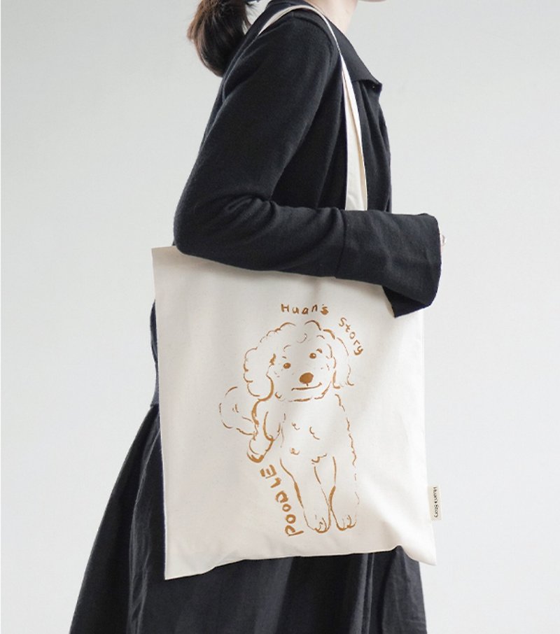 Hand-painted poodle environmental protection bag like a little sheep, large capacity and thin section