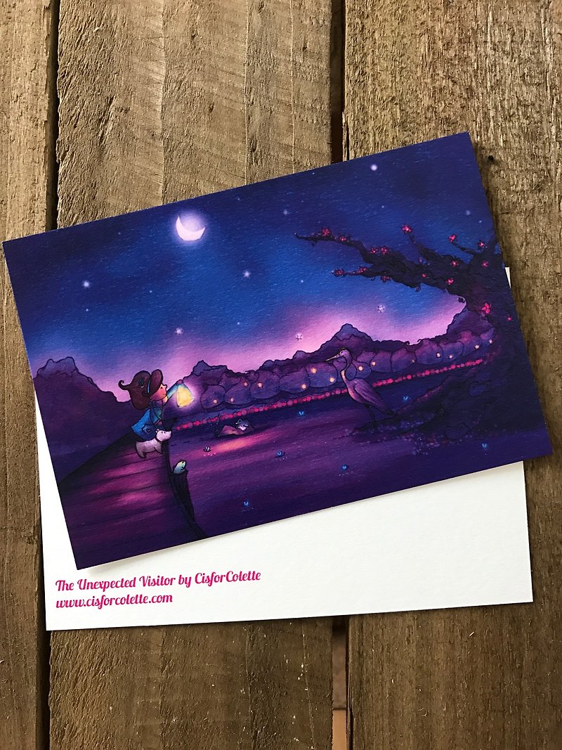 The Unexpected Visitor postcard - 卡片/明信片 - 紙 藍色