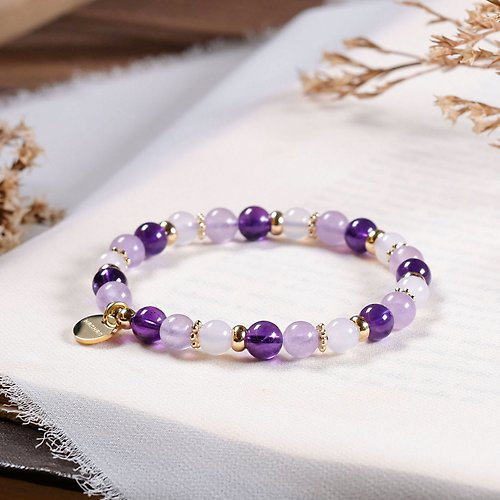 Hanhan Jewelry 紫水晶 白玉髓 手鍊 天然礦石水晶