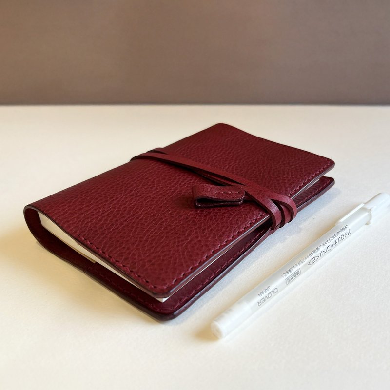 Emmanuelle A6 Leather Notebook/Cover/Planner/Vegetable-Tanned Leather/Customizable - Notebooks & Journals - Genuine Leather Red