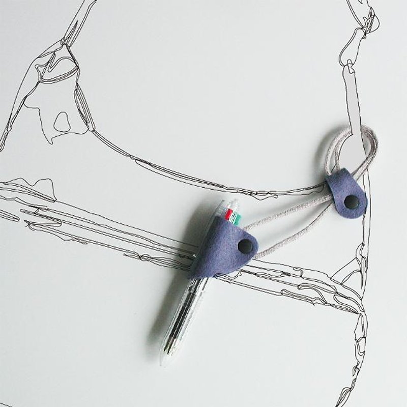 Pen holder with strap blue - อื่นๆ - เส้นใยสังเคราะห์ สีน้ำเงิน
